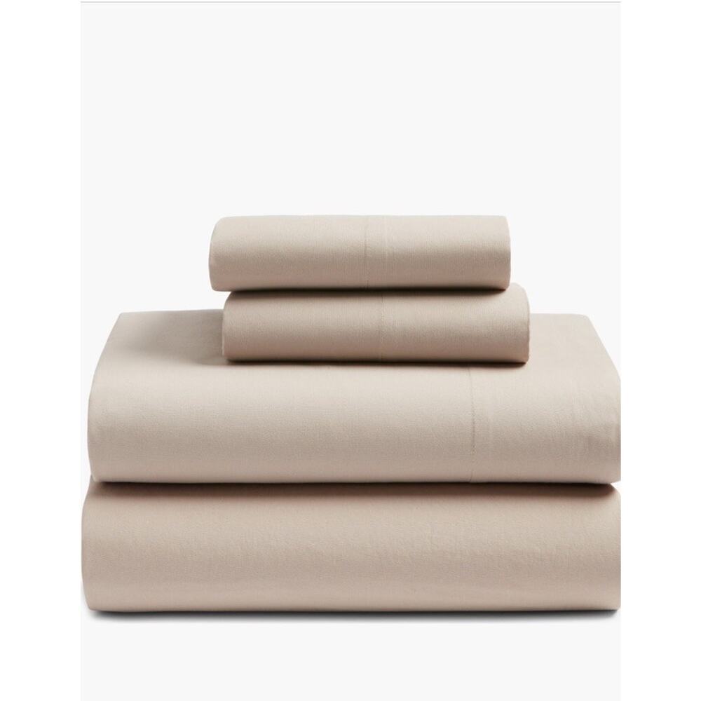 Nordstrom 100% Organic Cotton Percale Natural Twin Size Fitted Sheet NEW